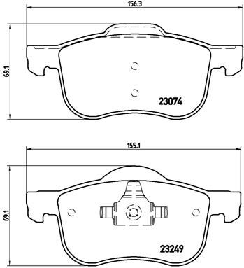 A.B.S. P 86 020 BREMBO Bremsbelagsatz, Scheibenbremse